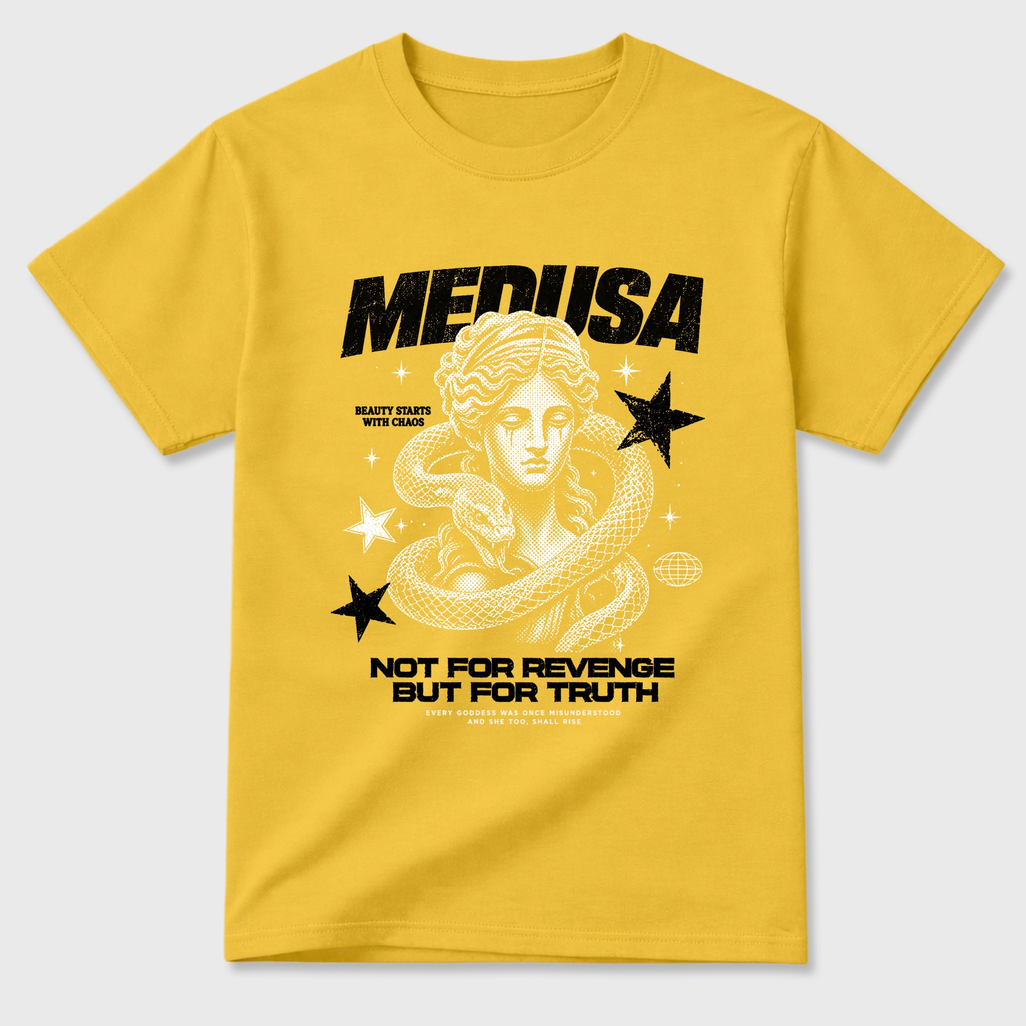 Medusa Graphic T-Shirt featuring original streetwear artwork designed to match the Air Jordan 4 Tour Yellow. Daisy 2 Graphic T-Shirt.