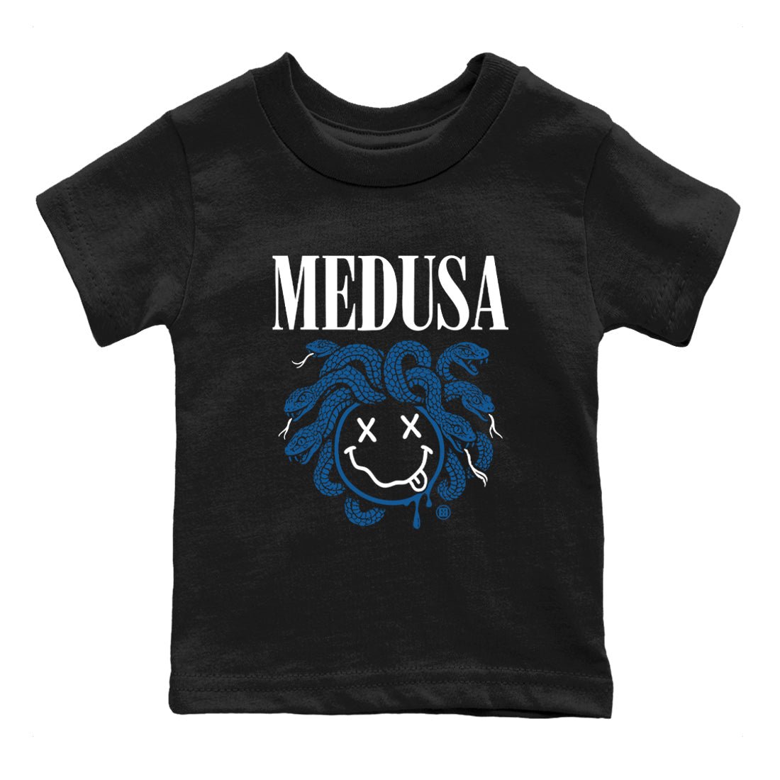 Sneaker match tees – Sneaker Tees To Match Air Jordan 1 x Travis Scott x Fragment Shoes – Medusa Drip Kids T-Shirt Black 2