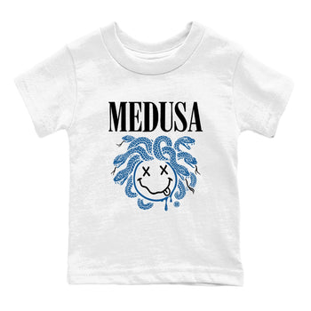 Sneaker match tees – Sneaker Tees To Match Air Jordan 1 x Travis Scott x Fragment Shoes – Medusa Drip Kids T-Shirt White 2