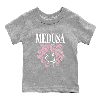 Sneaker match tees – Sneaker Tees To Match Air Jordan 5 35th Anniversary Shoes – Medusa Drip Kids T-Shirt Heather Grey 2