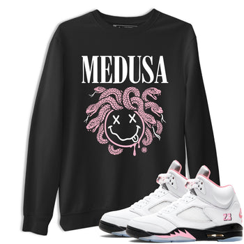 Sneaker match tees – Sneaker Tees To Match Air Jordan 5 35th Anniversary Shoes – Medusa Drip Tee Black 1