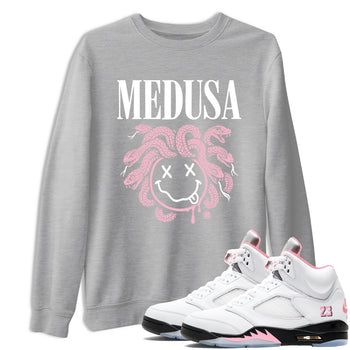 Sneaker match tees – Sneaker Tees To Match Air Jordan 5 35th Anniversary Shoes – Medusa Drip Tee Heather Grey 1