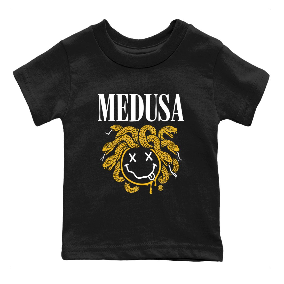 5s Tokyo Sneaker match tees – Sneaker Tees To Match Air Jordan 5 Tokyo Shoes – Medusa Drip Kids T-Shirt Black 2