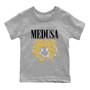 5s Tokyo Sneaker match tees – Sneaker Tees To Match Air Jordan 5 Tokyo Shoes – Medusa Drip Kids T-Shirt Heather Grey 2
