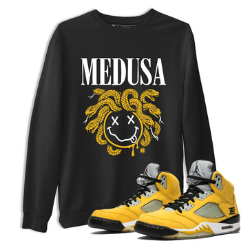 5s Tokyo Sneaker match tees – Sneaker Tees To Match Air Jordan 5 Tokyo Shoes – Medusa Drip Tee Black 1