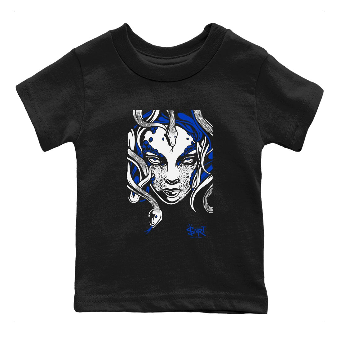 12s Blueberry shirts to match jordans Medusa Head sneaker match tees Air Jordan 12 Blueberry SNRT Sneaker Release Tees Youth Baby Black 2 crew neck shirts