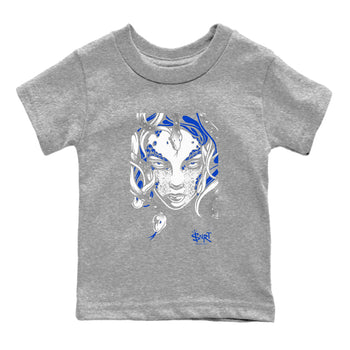 12s Blueberry shirts to match jordans Medusa Head sneaker match tees Air Jordan 12 Blueberry SNRT Sneaker Release Tees Youth Baby Heather Grey 2 crew neck shirts