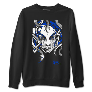 12s Blueberry shirts to match jordans Medusa Head sneaker match tees Air Jordan 12 Blueberry SNRT Sneaker Release Tees unisex cotton Black 2 crew neck shirts