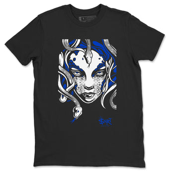 12s Blueberry shirts to match jordans Medusa Head sneaker match tees Air Jordan 12 Blueberry SNRT Sneaker Release Tees unisex cotton Black 2 crew neck shirts