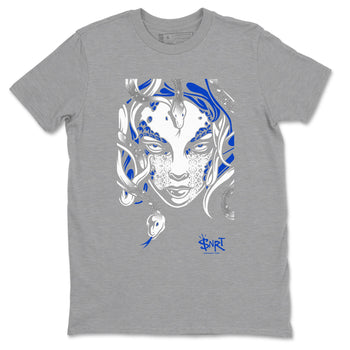 12s Blueberry shirts to match jordans Medusa Head sneaker match tees Air Jordan 12 Blueberry SNRT Sneaker Release Tees unisex cotton Heather Grey 2 crew neck shirts