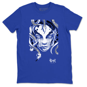 12s Blueberry shirts to match jordans Medusa Head sneaker match tees Air Jordan 12 Blueberry SNRT Sneaker Release Tees unisex cotton Royal Blue 2 crew neck shirts