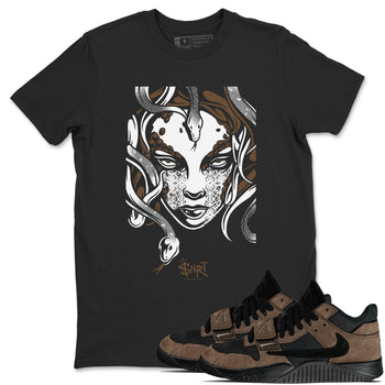 Jordan Jumpman Jack Travis Scott Dark Mocha shirts to match jordans Medusa Head sneaker match tees Jordan Jumpman Jack Travis Scott Dark Mocha SNRT Sneaker Release Tees unisex cotton Black 1 crew neck shirts