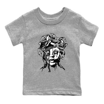 12s Black Wolf Grey shirts to match jordans Medusa Statue sneaker match tees 12s Barons Grey SNRT Sneaker Release Tees Youth Baby Heather Grey 2 crew neck shirts