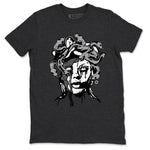 12s Black Wolf Grey shirts to match jordans Medusa Statue sneaker match tees 12s Barons Grey SNRT Sneaker Release Tees unisex cotton Charcoal Heather 2 crew neck shirts