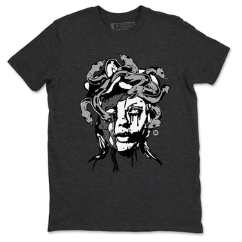 12s Black Wolf Grey shirts to match jordans Medusa Statue sneaker match tees 12s Barons Grey SNRT Sneaker Release Tees unisex cotton Charcoal Heather 2 crew neck shirts