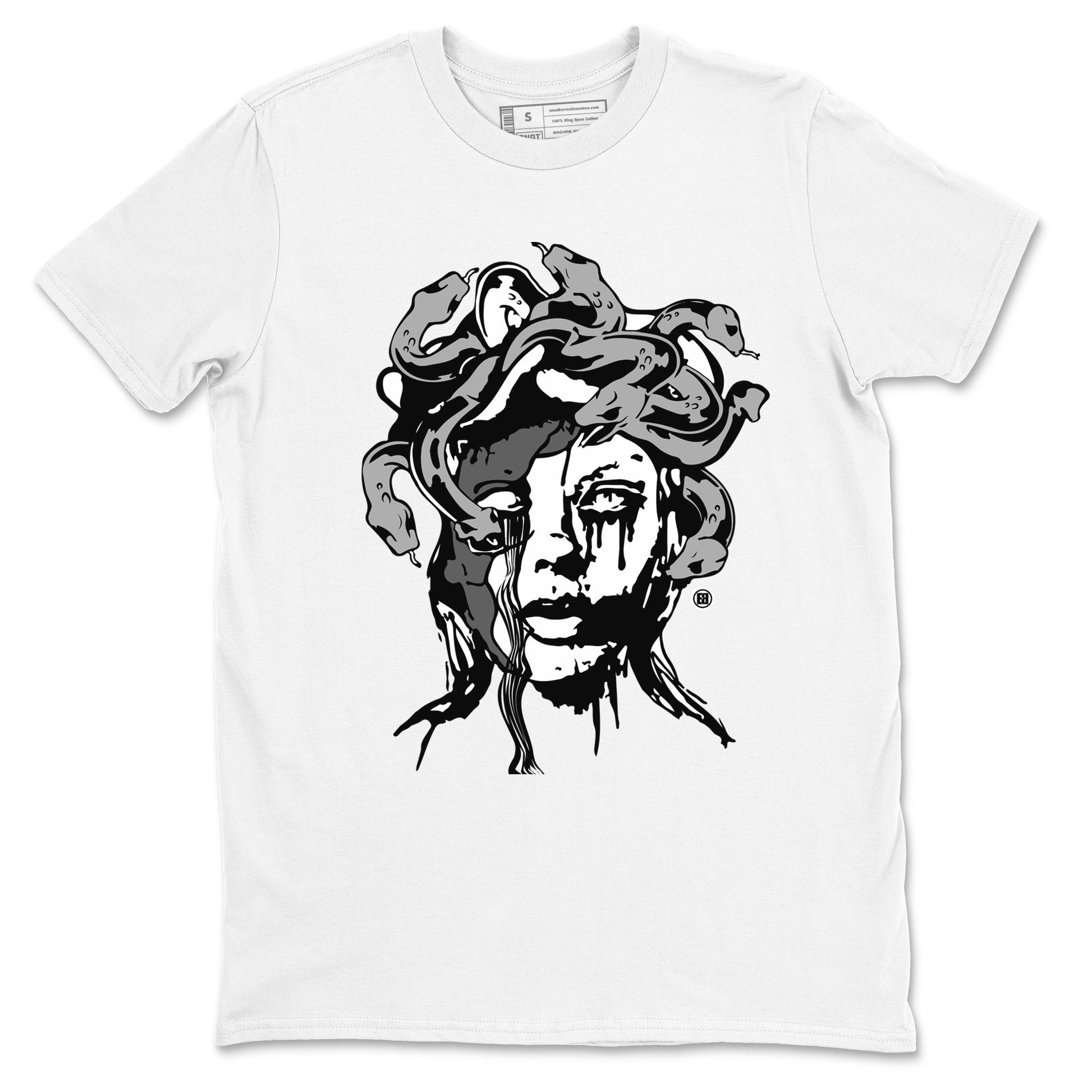 12s Black Wolf Grey shirts to match jordans Medusa Statue sneaker match tees 12s Barons Grey SNRT Sneaker Release Tees unisex cotton White 2 crew neck shirts