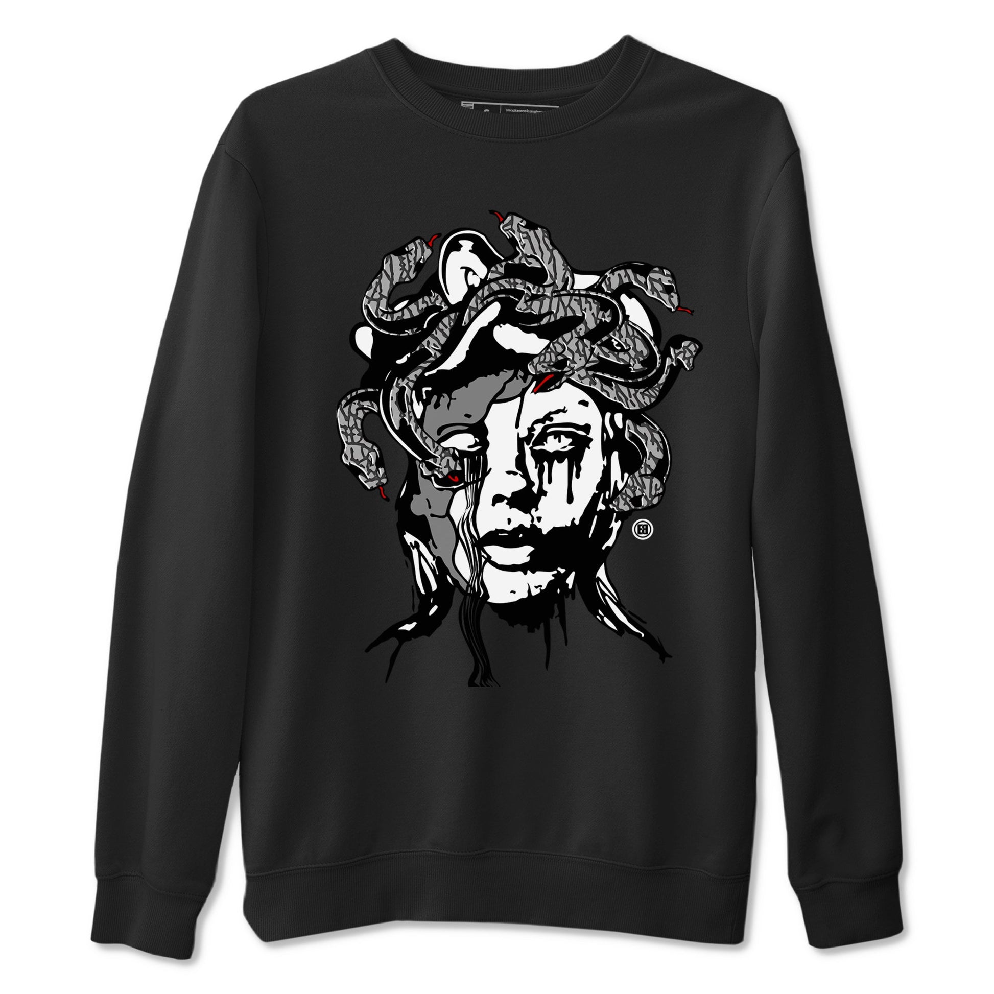 3s Cement Grey shirts to match jordans Medusa Statue sneaker match tees Air Jordan 3 Cement Grey SNRT Sneaker Release Tees unisex cotton Black 2 crew neck shirts