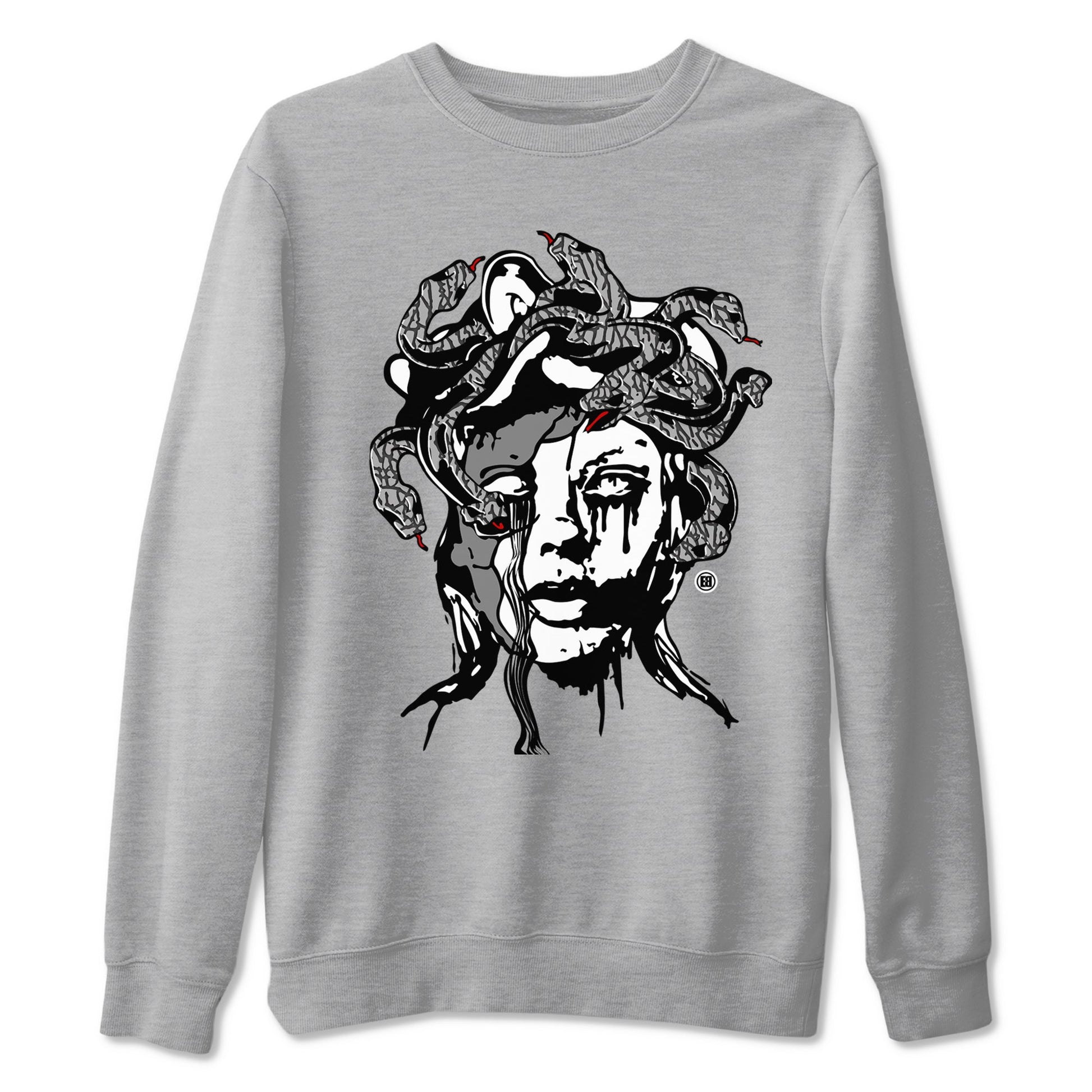 3s Cement Grey shirts to match jordans Medusa Statue sneaker match tees Air Jordan 3 Cement Grey SNRT Sneaker Release Tees unisex cotton Heather Grey 2 crew neck shirts