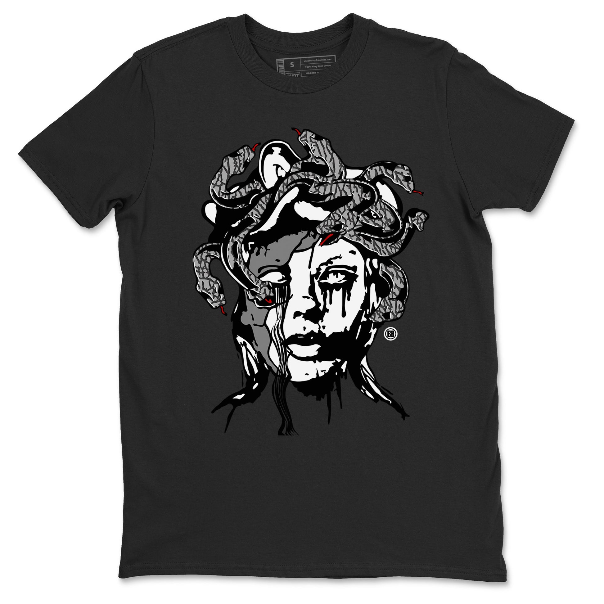 3s Cement Grey shirts to match jordans Medusa Statue sneaker match tees Air Jordan 3 Cement Grey SNRT Sneaker Release Tees unisex cotton Black 2 crew neck shirts