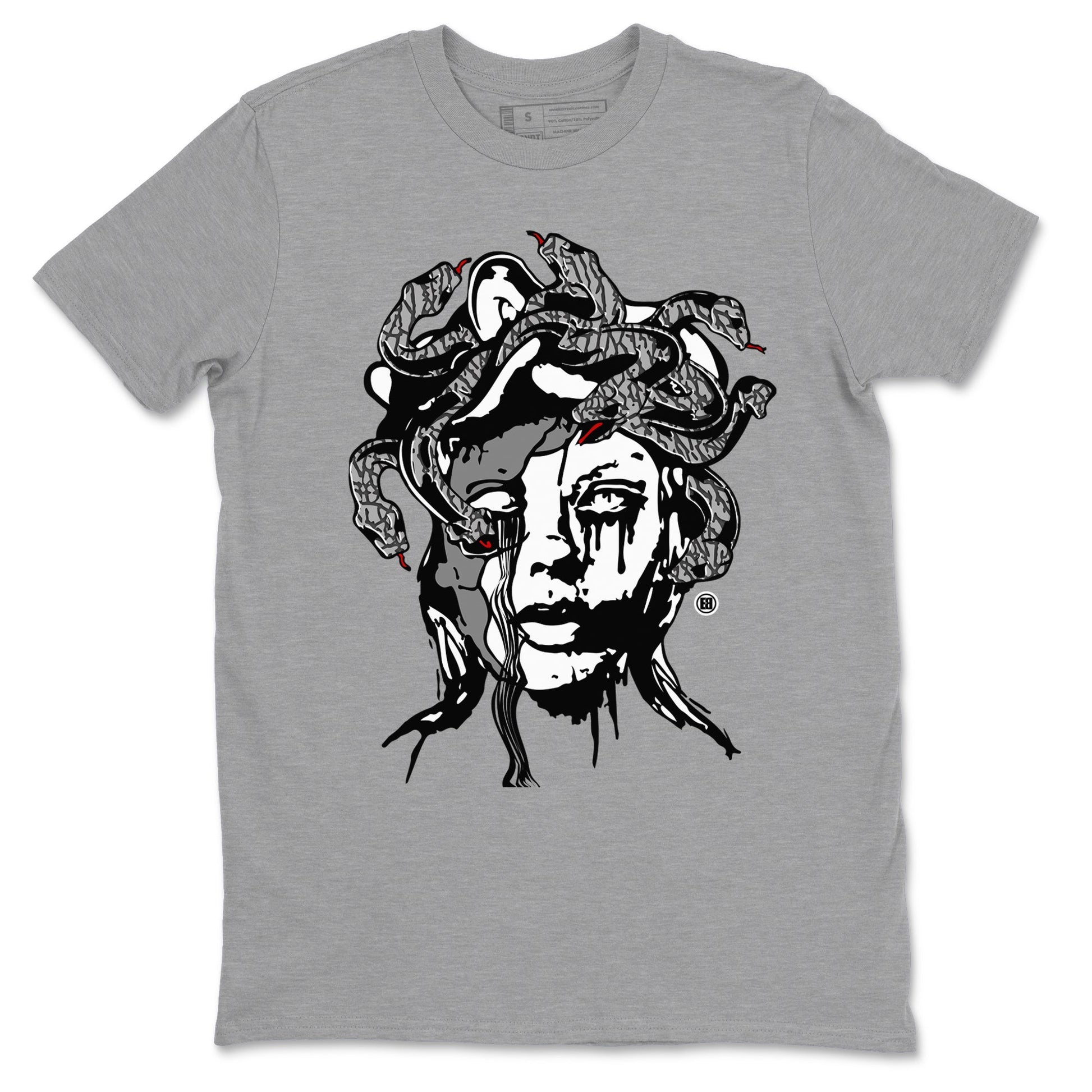 3s Cement Grey shirts to match jordans Medusa Statue sneaker match tees Air Jordan 3 Cement Grey SNRT Sneaker Release Tees unisex cotton Heather Grey 2 crew neck shirts