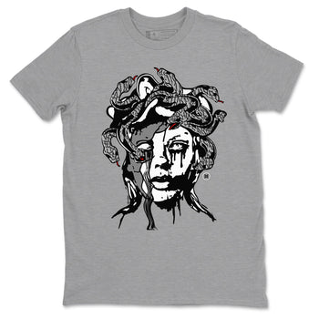 3s Cement Grey shirts to match jordans Medusa Statue sneaker match tees Air Jordan 3 Cement Grey SNRT Sneaker Release Tees unisex cotton Heather Grey 2 crew neck shirts