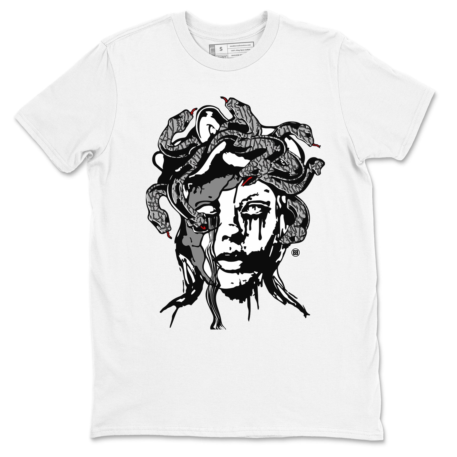 3s Cement Grey shirts to match jordans Medusa Statue sneaker match tees Air Jordan 3 Cement Grey SNRT Sneaker Release Tees unisex cotton White 2 crew neck shirts