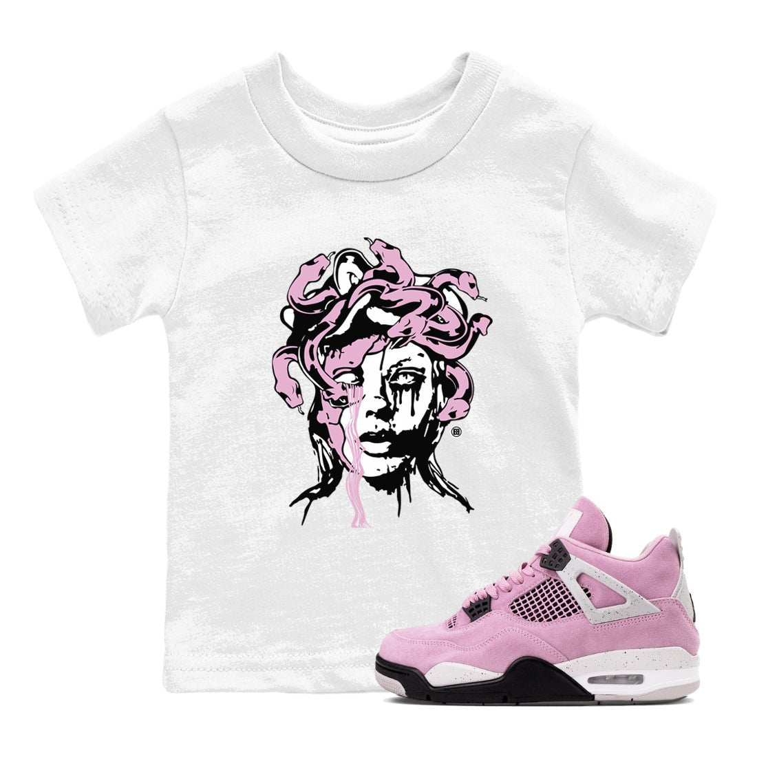 4s Retro Orchid shirts to match jordans Medusa Statue sneaker match tees Air Jordan 4 WMNS Orchid match shoes to clothes SNRT Sneaker Tees Youth Baby White 1 tee