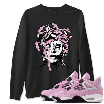 4s Retro Orchid shirts to match jordans Medusa Statue sneaker match tees Air Jordan 4 WMNS Orchid match shoes to clothes SNRT Sneaker Tees unisex cotton Black 1 shirts