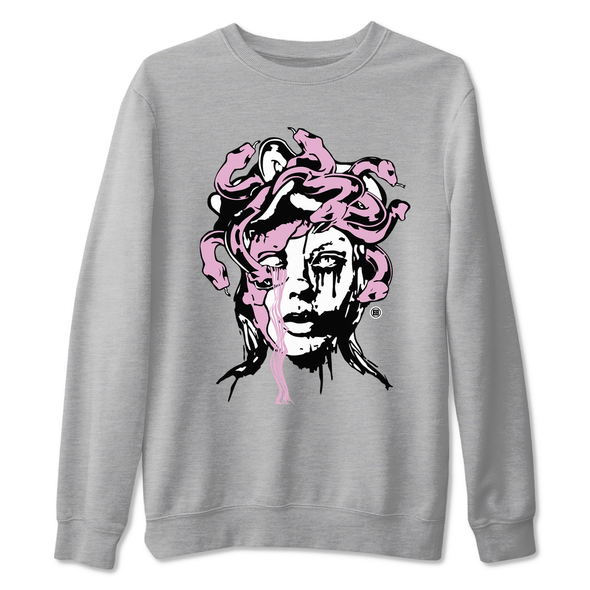 4s Retro Orchid shirts to match jordans Medusa Statue sneaker match tees Air Jordan 4 WMNS Orchid match shoes to clothes SNRT Sneaker Tees unisex cotton Heather Grey 2 shirts