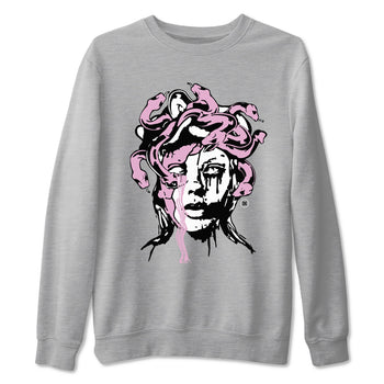 4s Retro Orchid shirts to match jordans Medusa Statue sneaker match tees Air Jordan 4 WMNS Orchid match shoes to clothes SNRT Sneaker Tees unisex cotton Heather Grey 2 shirts