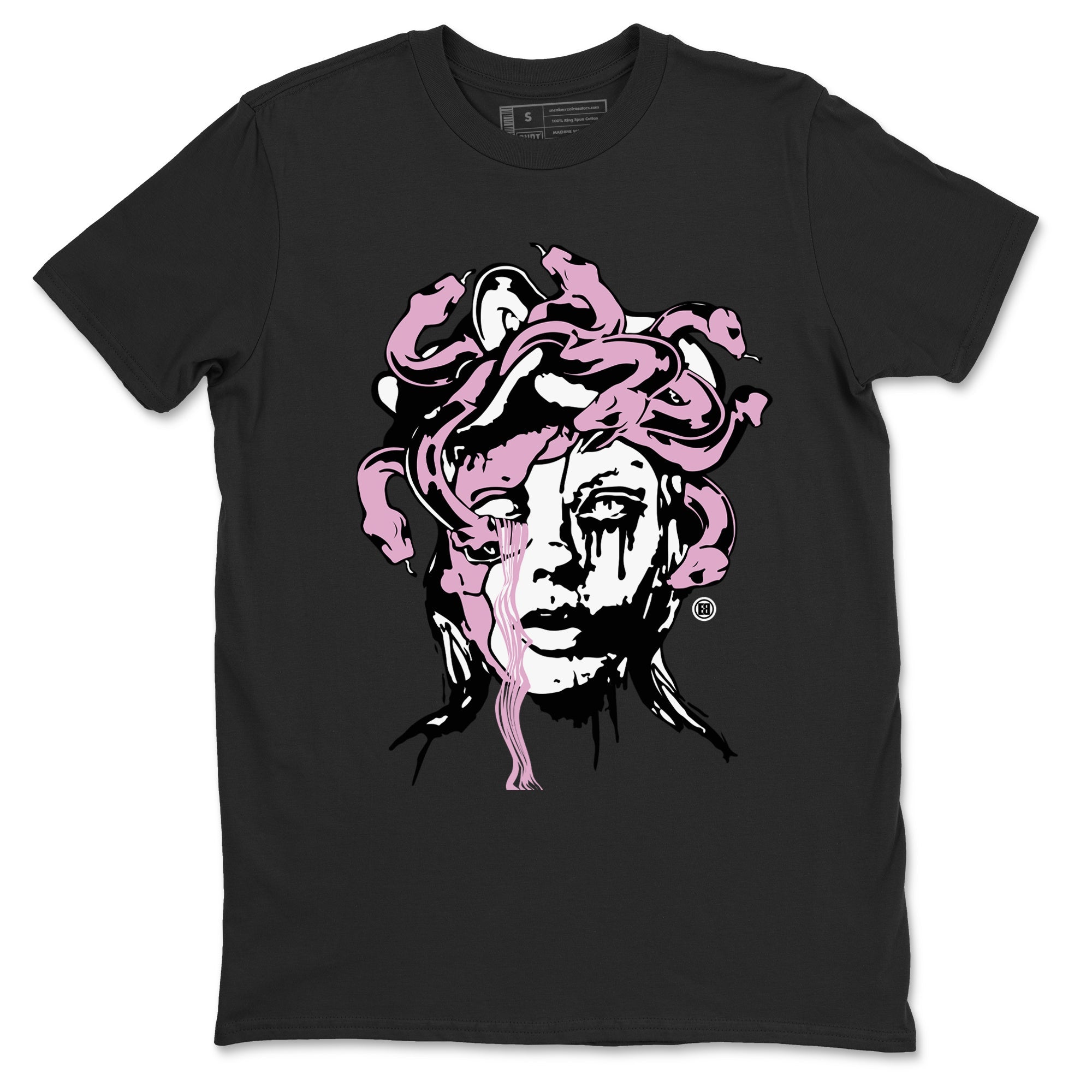 4s Retro Orchid shirts to match jordans Medusa Statue sneaker match tees Air Jordan 4 WMNS Orchid match shoes to clothes SNRT Sneaker Tees unisex cotton Black 2 shirts
