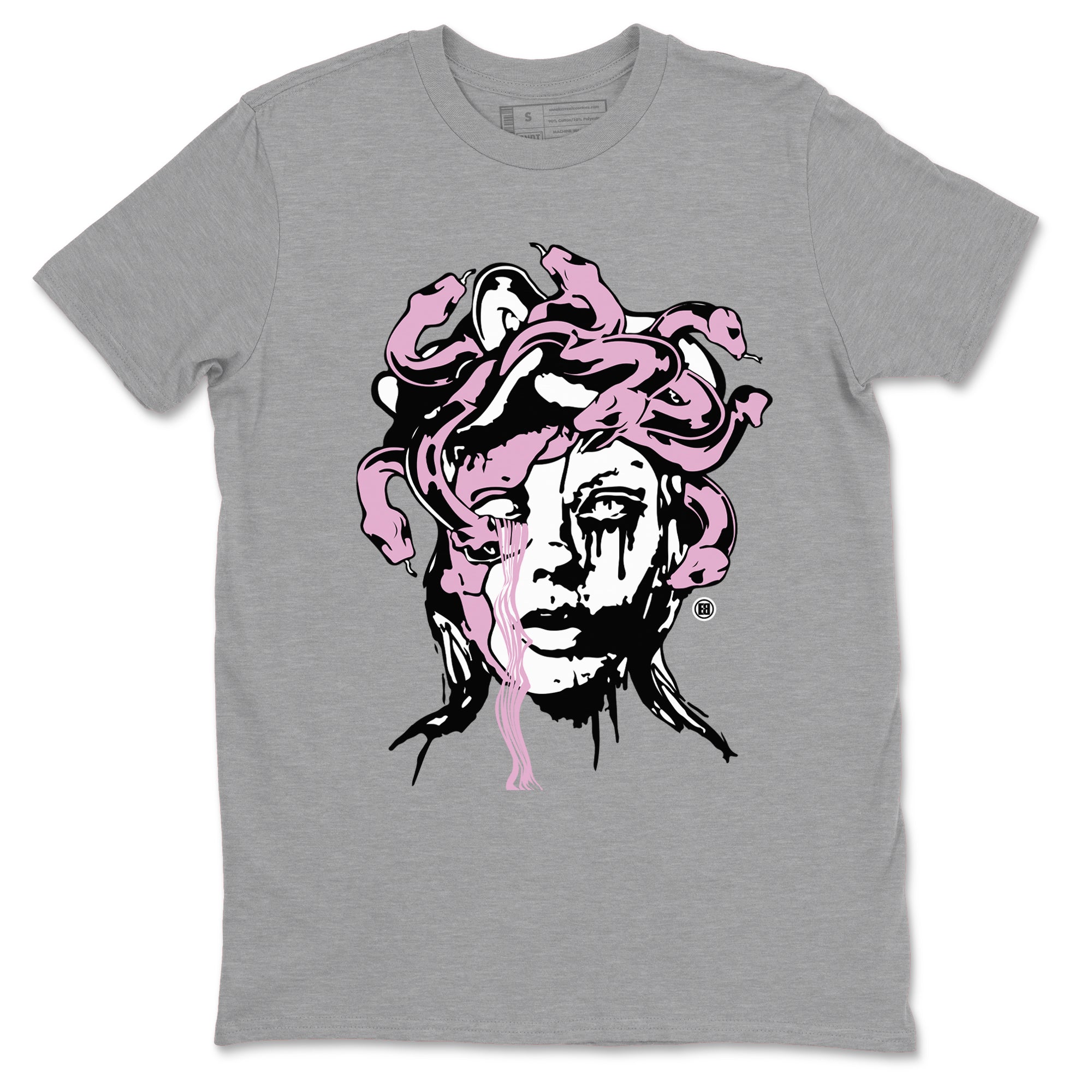 4s Retro Orchid shirts to match jordans Medusa Statue sneaker match tees Air Jordan 4 WMNS Orchid match shoes to clothes SNRT Sneaker Tees unisex cotton Heather Grey 2 shirts
