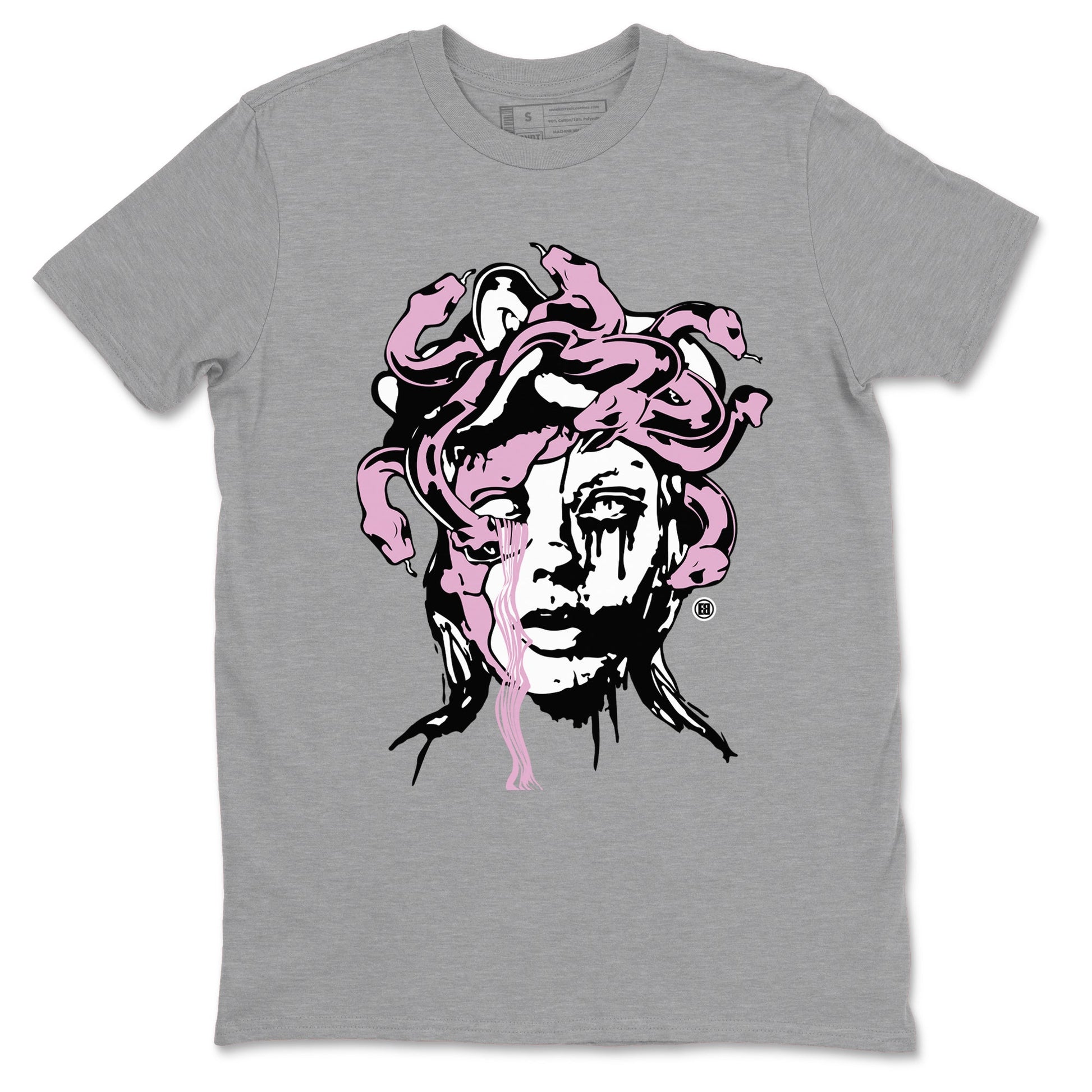 4s Retro Orchid shirts to match jordans Medusa Statue sneaker match tees Air Jordan 4 WMNS Orchid match shoes to clothes SNRT Sneaker Tees unisex cotton Heather Grey 2 shirts