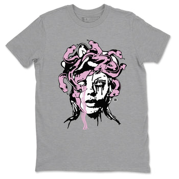 4s Retro Orchid shirts to match jordans Medusa Statue sneaker match tees Air Jordan 4 WMNS Orchid match shoes to clothes SNRT Sneaker Tees unisex cotton Heather Grey 2 shirts