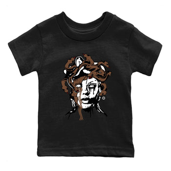 9s Olive shirts to match jordans Medusa Statue graphic tees Air Jordan 9 Olive t shirts to match sneakers SNRT Sneaker Tees Youth Baby Black 2 tee