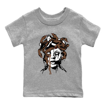 9s Olive shirts to match jordans Medusa Statue graphic tees Air Jordan 9 Olive t shirts to match sneakers SNRT Sneaker Tees Youth Baby Heather Grey 2 tee