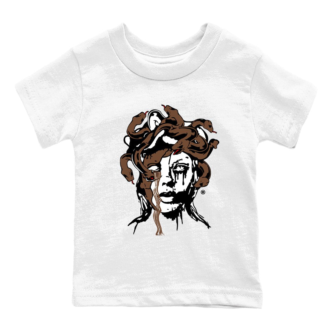 9s Olive shirts to match jordans Medusa Statue graphic tees Air Jordan 9 Olive t shirts to match sneakers SNRT Sneaker Tees Youth Baby White 2 tee