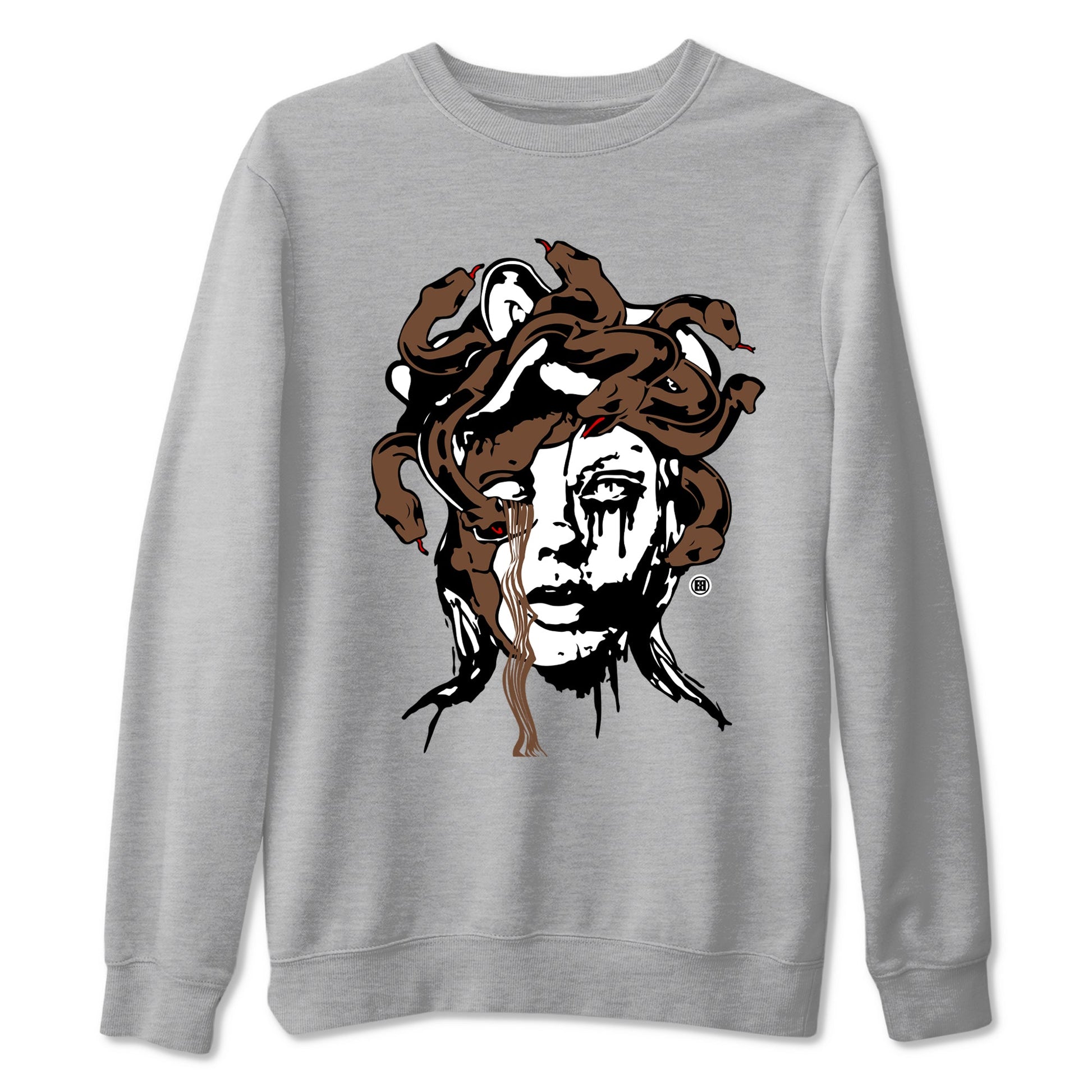 9s Olive shirts to match jordans Medusa Statue graphic tees Air Jordan 9 Olive t shirts to match sneakers SNRT Sneaker Tees unisex cotton Heather Grey 2 shirts