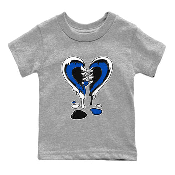 1s Game Royal shirts to match jordans Melting Heart sneaker match tees Air Jordan 1 Retro Low OG Game Royal match shoes to clothes SNRT Sneaker Tees Youth Baby Heather Grey 2 tee
