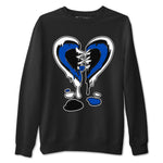 1s Game Royal shirts to match jordans Melting Heart sneaker match tees Air Jordan 1 Retro Low OG Game Royal match shoes to clothes SNRT Sneaker Tees unisex cotton Black 2 shirts