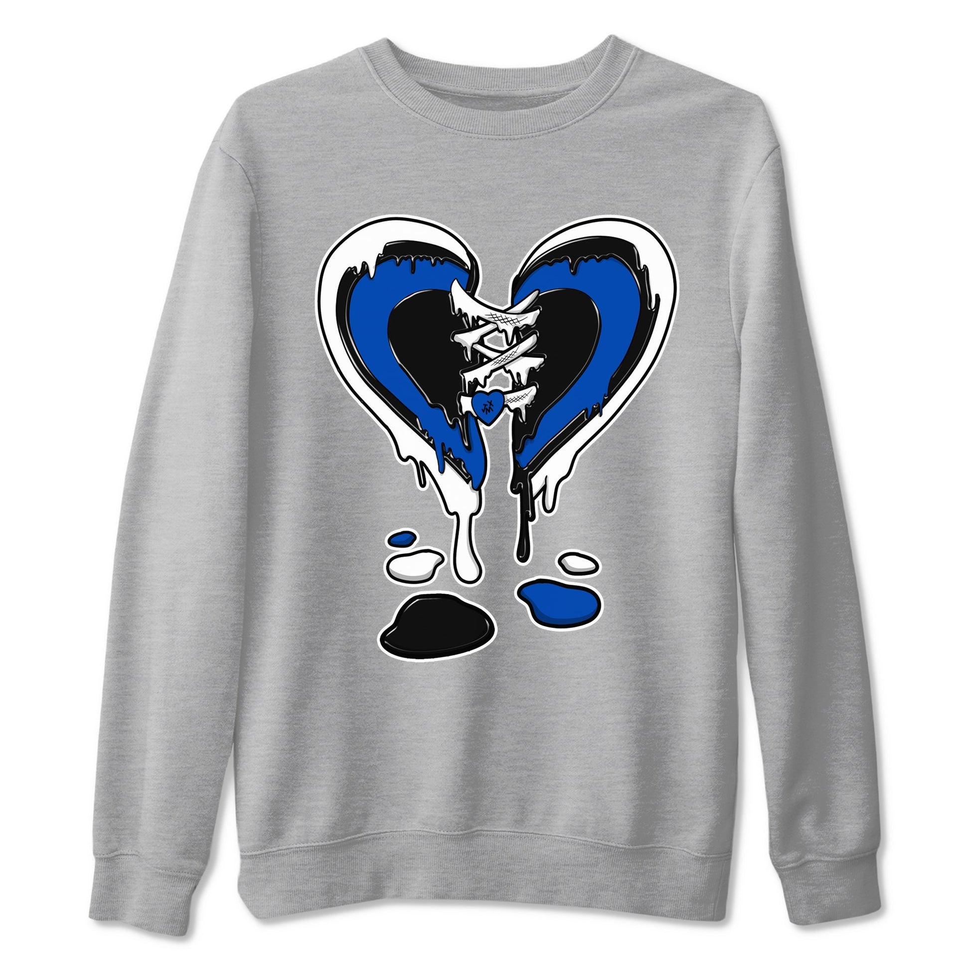 1s Game Royal shirts to match jordans Melting Heart sneaker match tees Air Jordan 1 Retro Low OG Game Royal match shoes to clothes SNRT Sneaker Tees unisex cotton Heather Grey 2 shirts