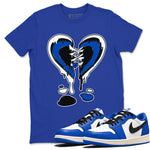 1s Game Royal shirts to match jordans Melting Heart sneaker match tees Air Jordan 1 Retro Low OG Game Royal match shoes to clothes SNRT Sneaker Tees unisex cotton Royal Blue 1 shirts