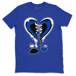 1s Game Royal shirts to match jordans Melting Heart sneaker match tees Air Jordan 1 Retro Low OG Game Royal match shoes to clothes SNRT Sneaker Tees unisex cotton Royal Blue 2 shirts