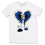 1s Game Royal shirts to match jordans Melting Heart sneaker match tees Air Jordan 1 Retro Low OG Game Royal match shoes to clothes SNRT Sneaker Tees unisex cotton White 2 shirts