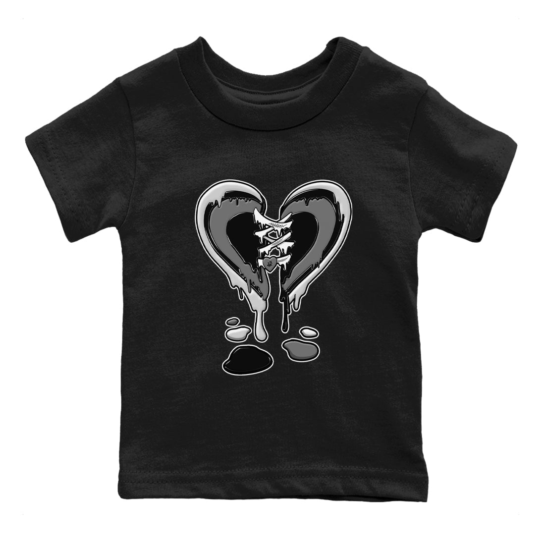 12s Black Wolf Grey shirts to match jordans Melting Heart sneaker match tees 12s Baron SNRT Sneaker Release Tees Youth Baby Black 2 crew neck shirts