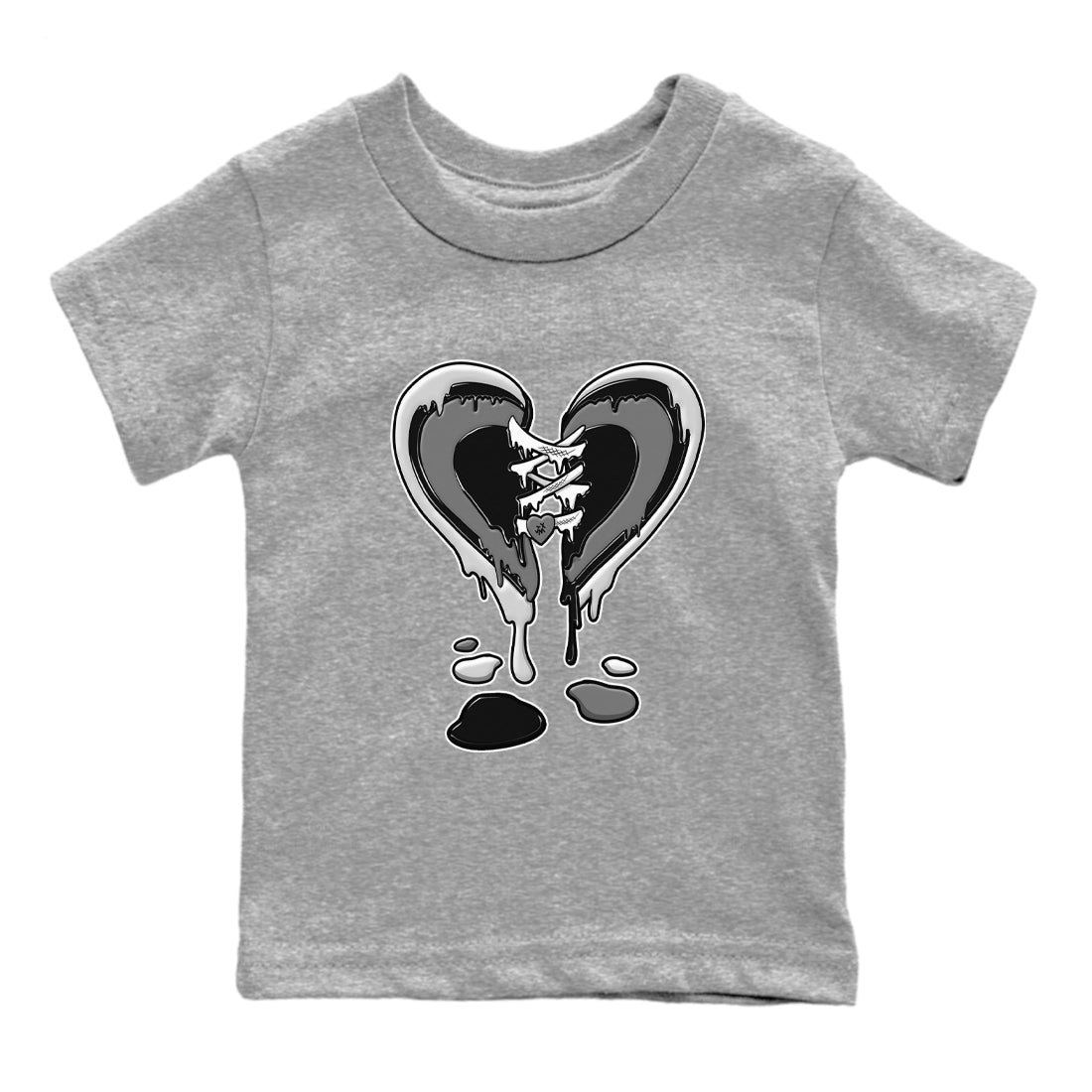 12s Black Wolf Grey shirts to match jordans Melting Heart sneaker match tees 12s Baron SNRT Sneaker Release Tees Youth Baby Heather Grey 2 crew neck shirts