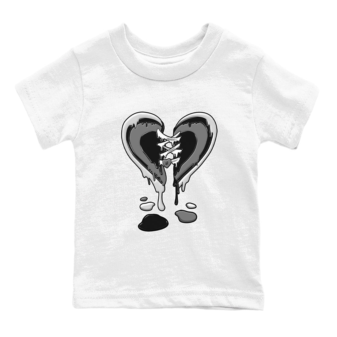 12s Black Wolf Grey shirts to match jordans Melting Heart sneaker match tees 12s Baron SNRT Sneaker Release Tees Youth Baby White 2 crew neck shirts