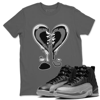 12s Black Wolf Grey shirts to match jordans Melting Heart sneaker match tees 12s Baron SNRT Sneaker Release Tees unisex cotton Cool Grey 1 crew neck shirts