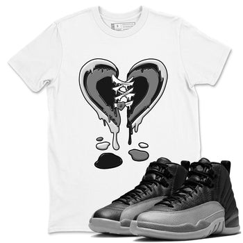 12s Black Wolf Grey shirts to match jordans Melting Heart sneaker match tees 12s Baron SNRT Sneaker Release Tees unisex cotton White 1 crew neck shirts