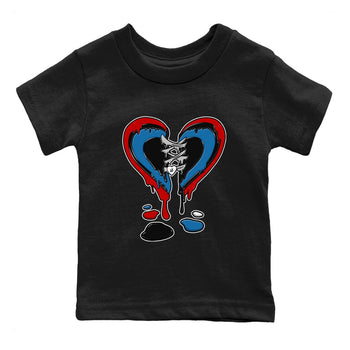 Melting Heart baby and kids t-shirt crafted for little sneakerheads to shine with the Air Jordan 3 Rare Air sneakers, displayed in Black 2.